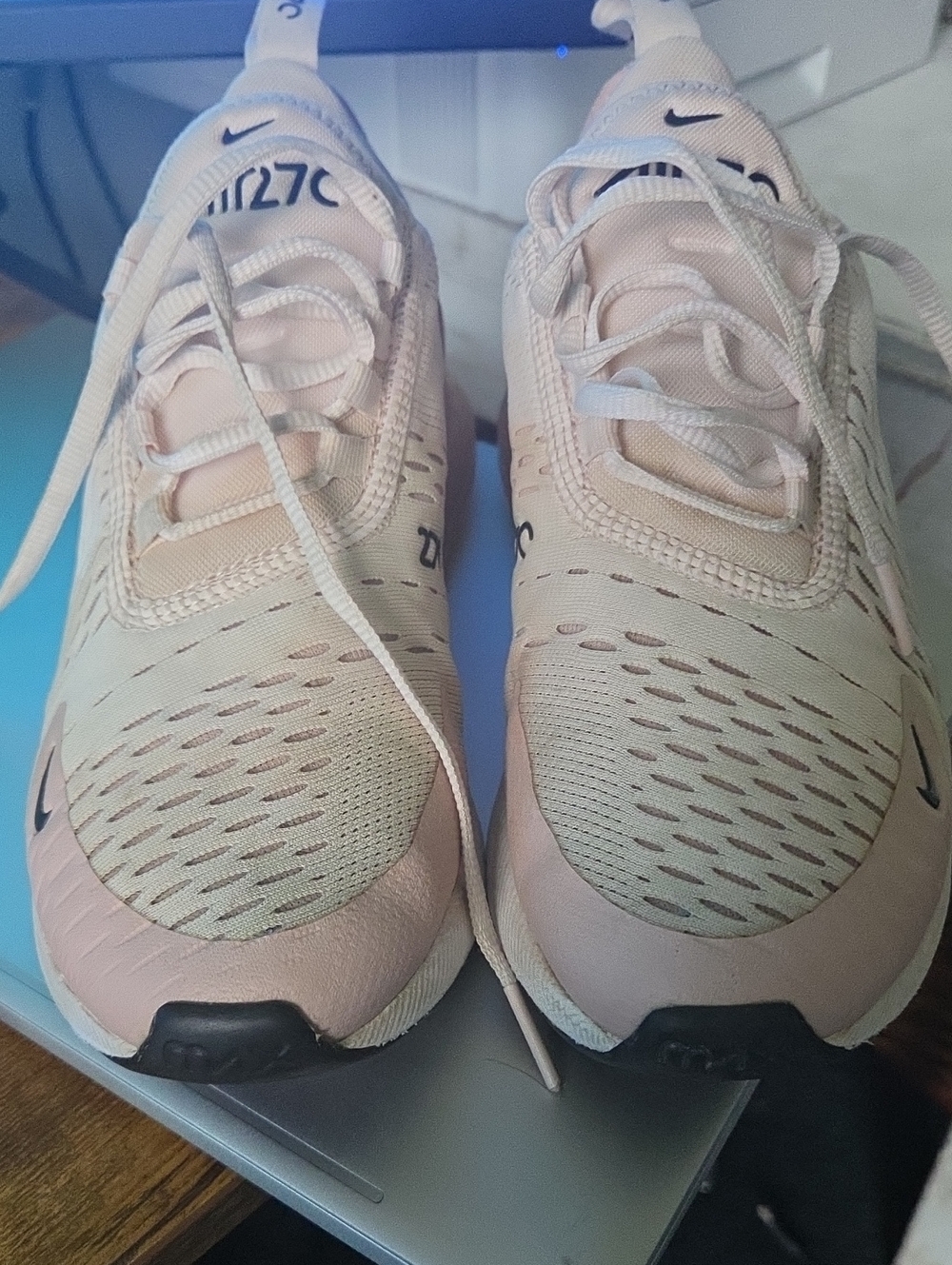 Nike Women's Light Pink and White 270 Sneakers